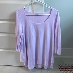 Pure Jill Elliptical Layered Top Light Purple